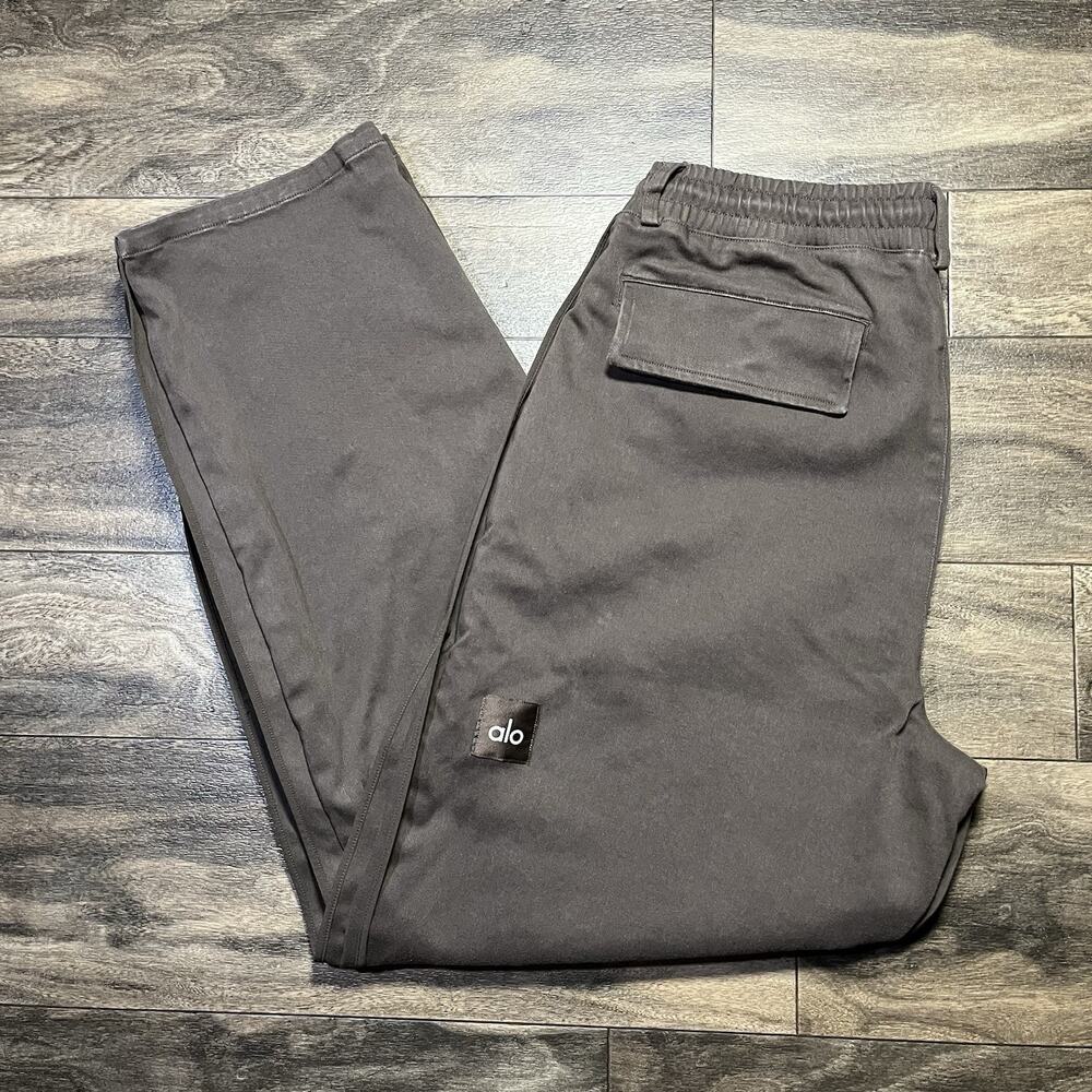 Alo Yoga Edition Sueded Straight Leg Pant Men's Large Espresso Athleisure EUC